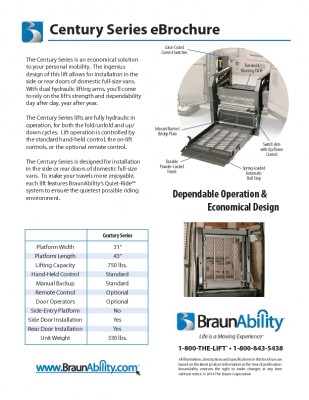 BraunAbility Century Series Lift eBrochure