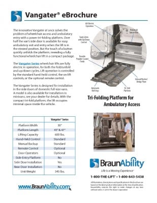 BraunAbility Vangater eBrochure