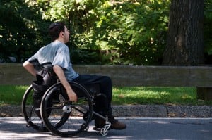 man using wheelchair